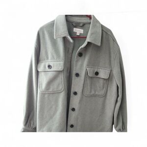 Free Assembly Women's Cozy Sage‎ Green Wool Blend Shirt Jacket